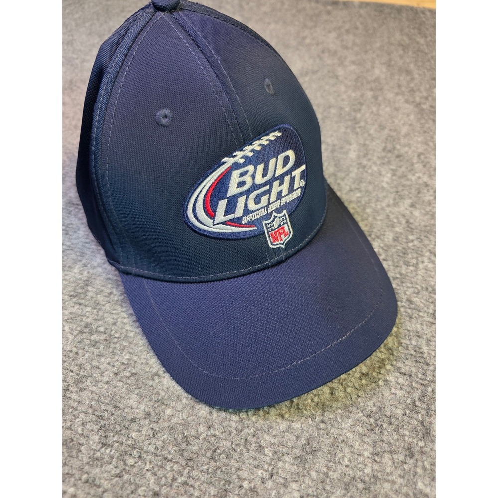 Bud Light NFL Official Beer Sponsor Hat Navy Blue Adjustable Baseball Cap OSFM